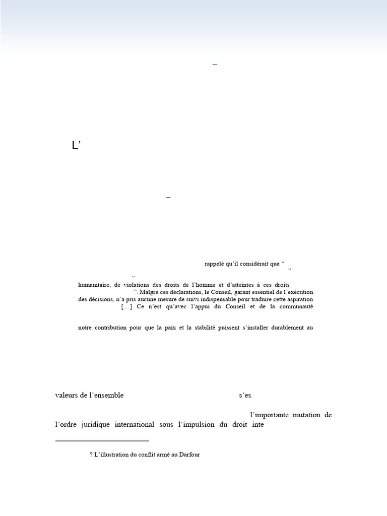Pénalisation du Droit International au Darfour | PDF | Cour pénale ...