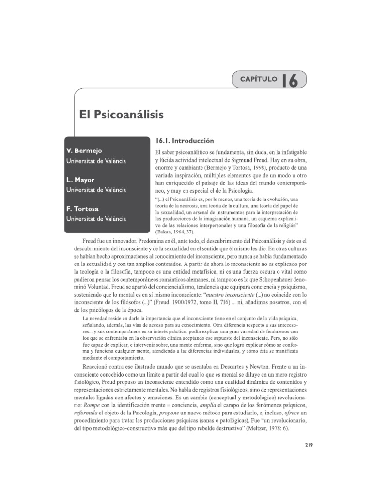 Capitulo 16 Psicoanalisis | PDF