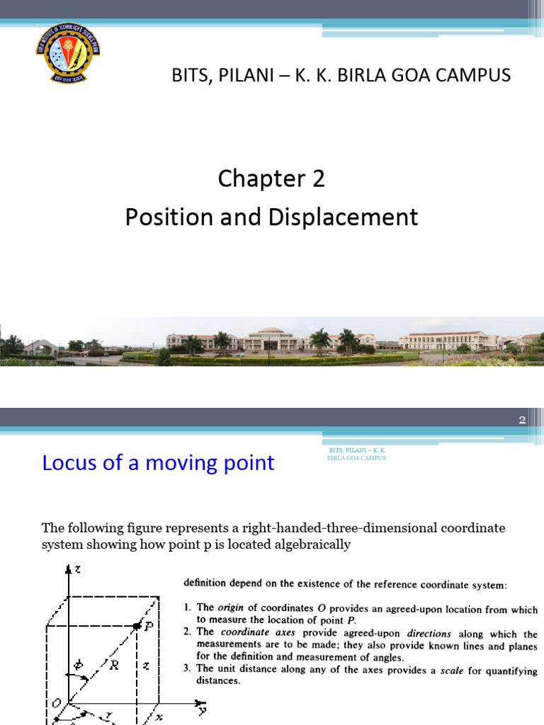 Position and Displacement Analysis | PDF | Euclidean Vector | Euclidean ...