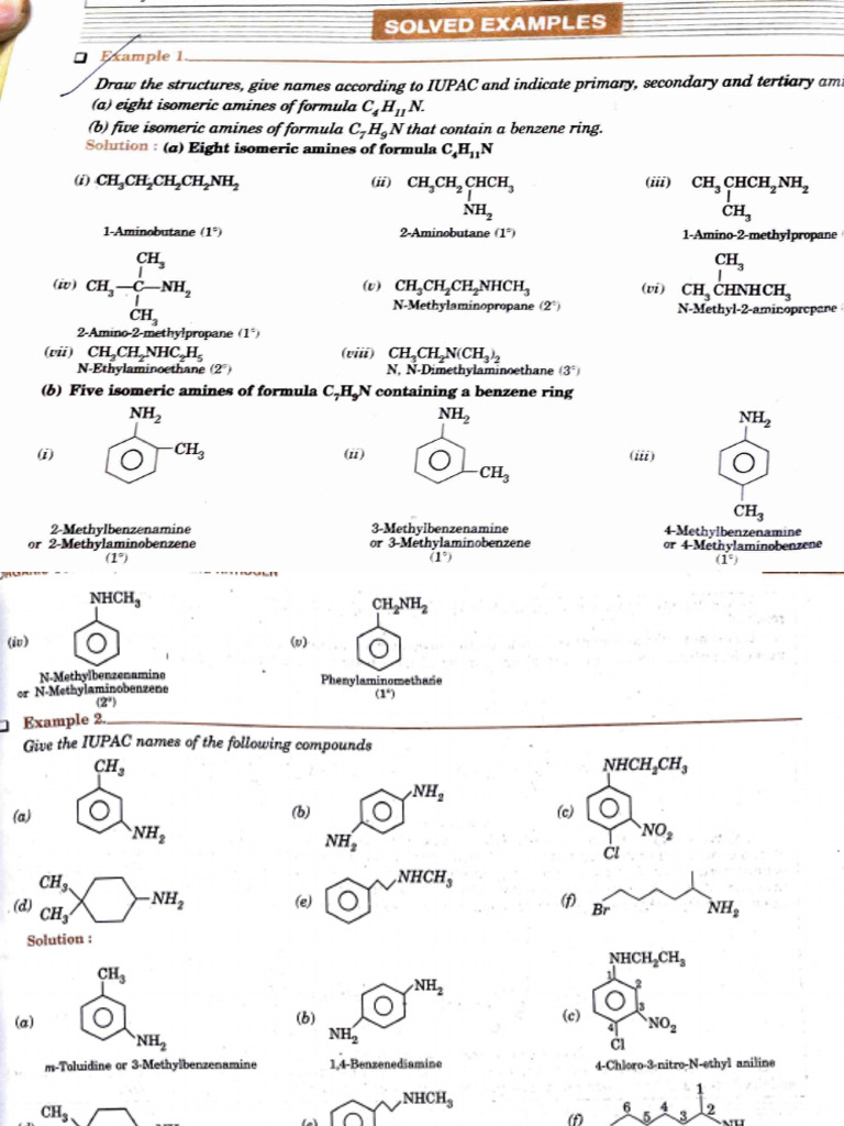 AMINES IUPAC_1732278516906 | PDF | Amine | Carbon Compounds