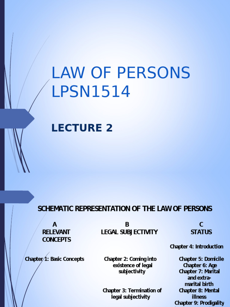 Overview of Law of Persons Concepts | PDF | Government | Justice