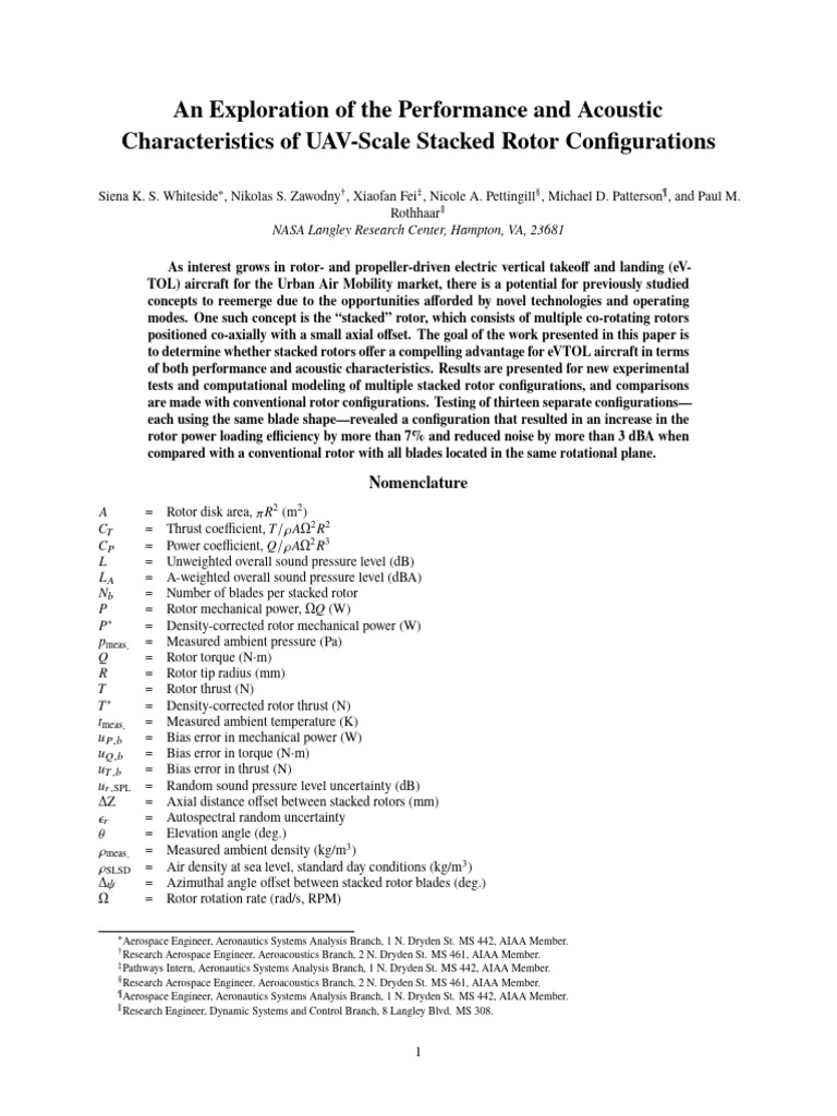 UAV Stacked Rotor Performance Analysis | PDF | Helicopter Rotor ...