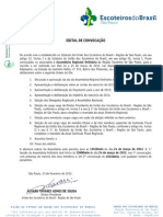 Edtial de Convovação - Assembleia Regional, SP, 2012