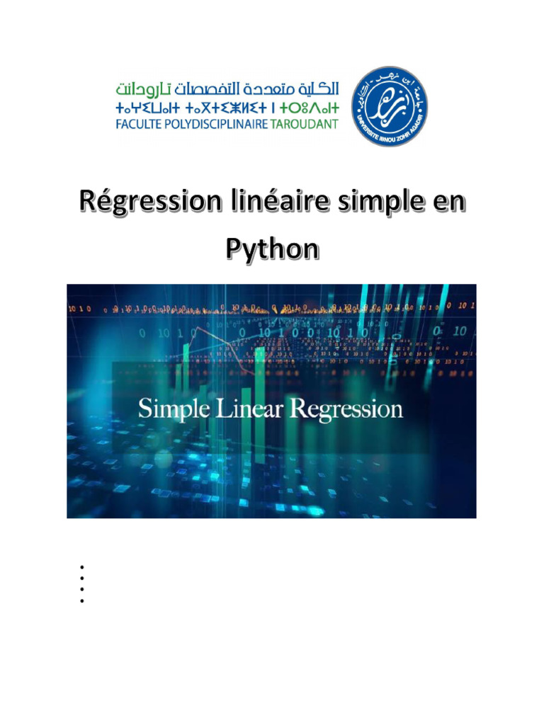 Régression Linéaire Simple en Python | PDF | Régression linéaire ...