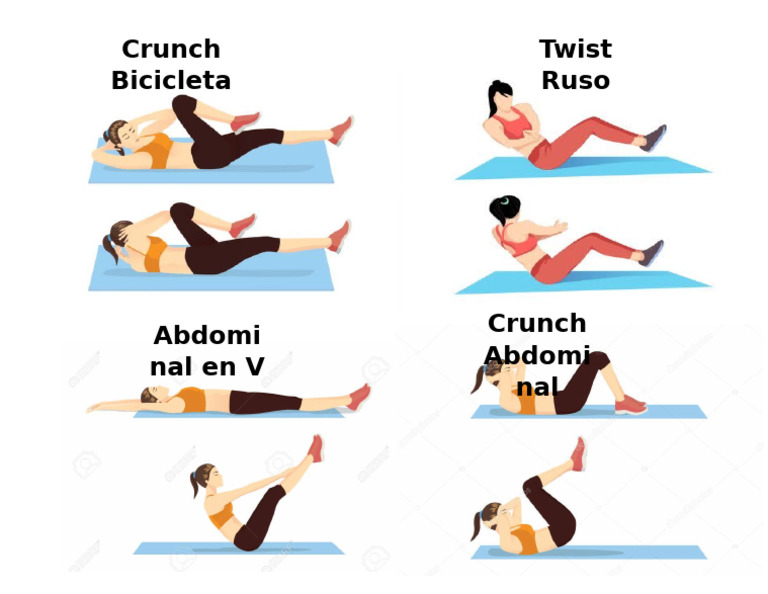 Ejercicios de Crunch y Twist en Bicicleta | PDF