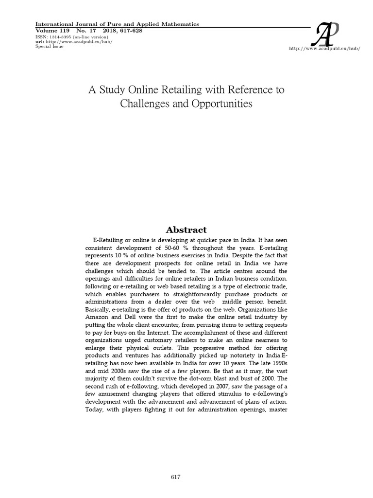 Challenges and Opportunities in E-Retailing | PDF | Online Shopping ...
