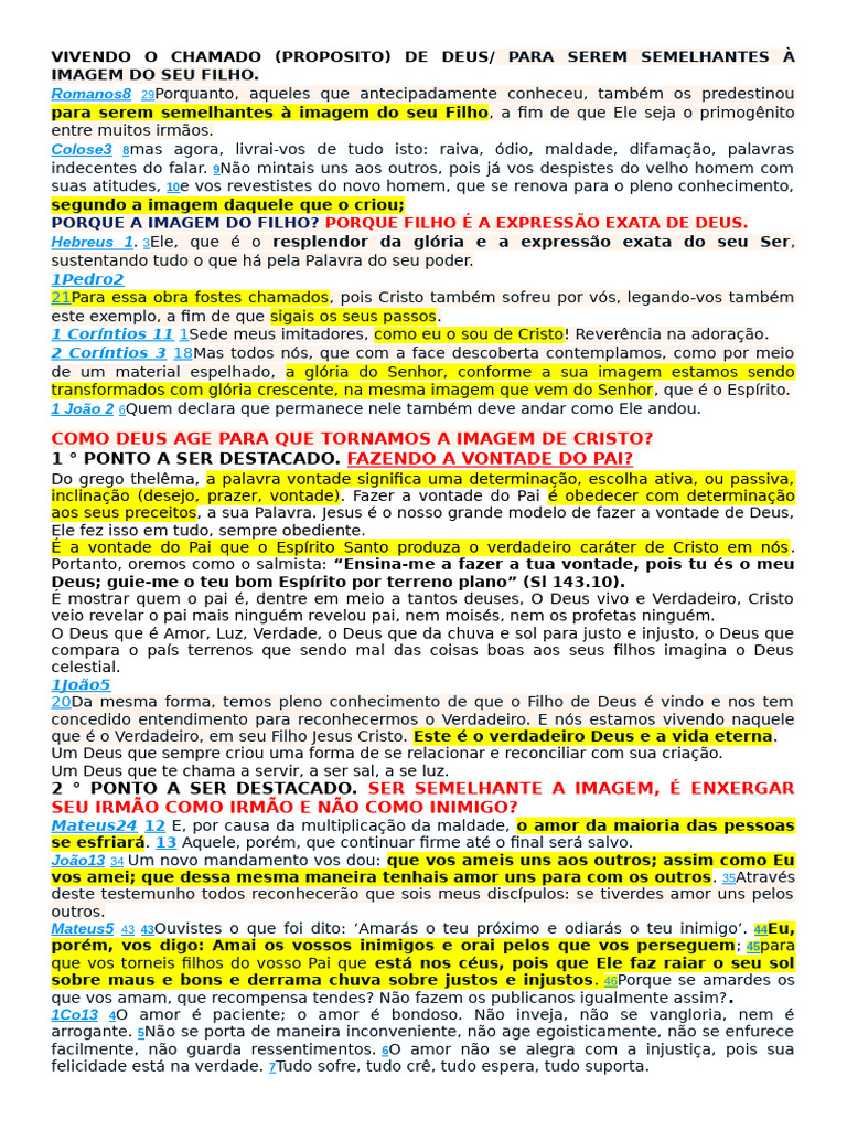 Vivendo o Chamado de Deus | PDF | Amor | Jesus