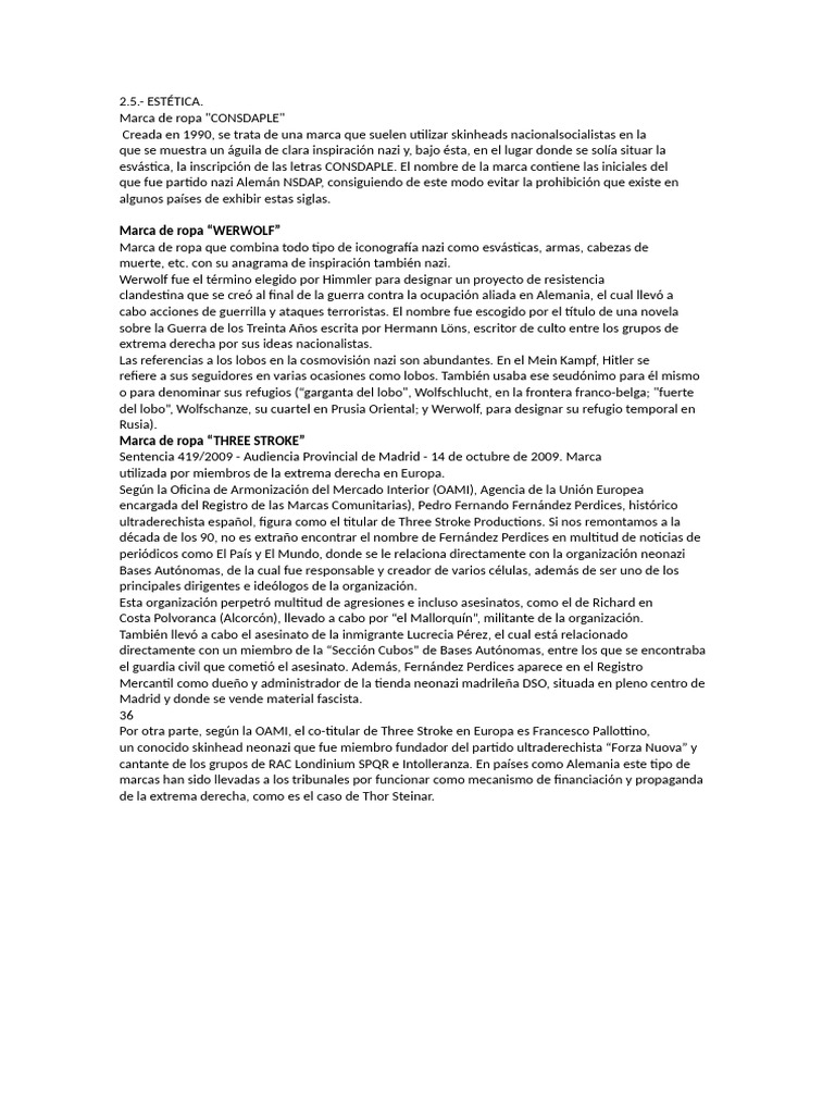 Marcas de Ropa Neonazi en Europa | PDF | nazismo | Política de extrema ...