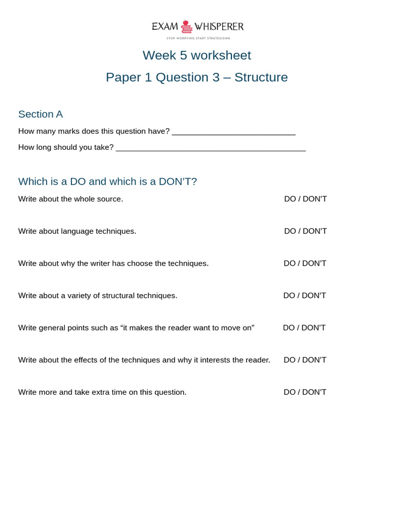 Week 5 Worksheet | PDF