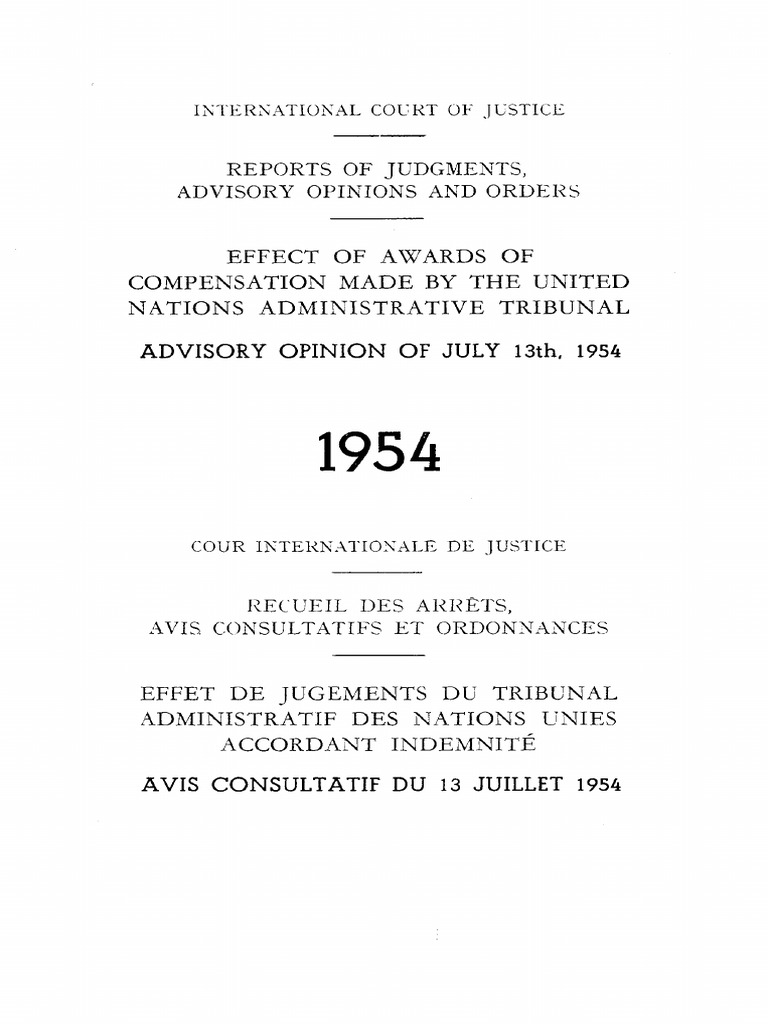 UN Tribunal Compensation Awards Opinion | PDF | Judgment (Law) | Tribunal