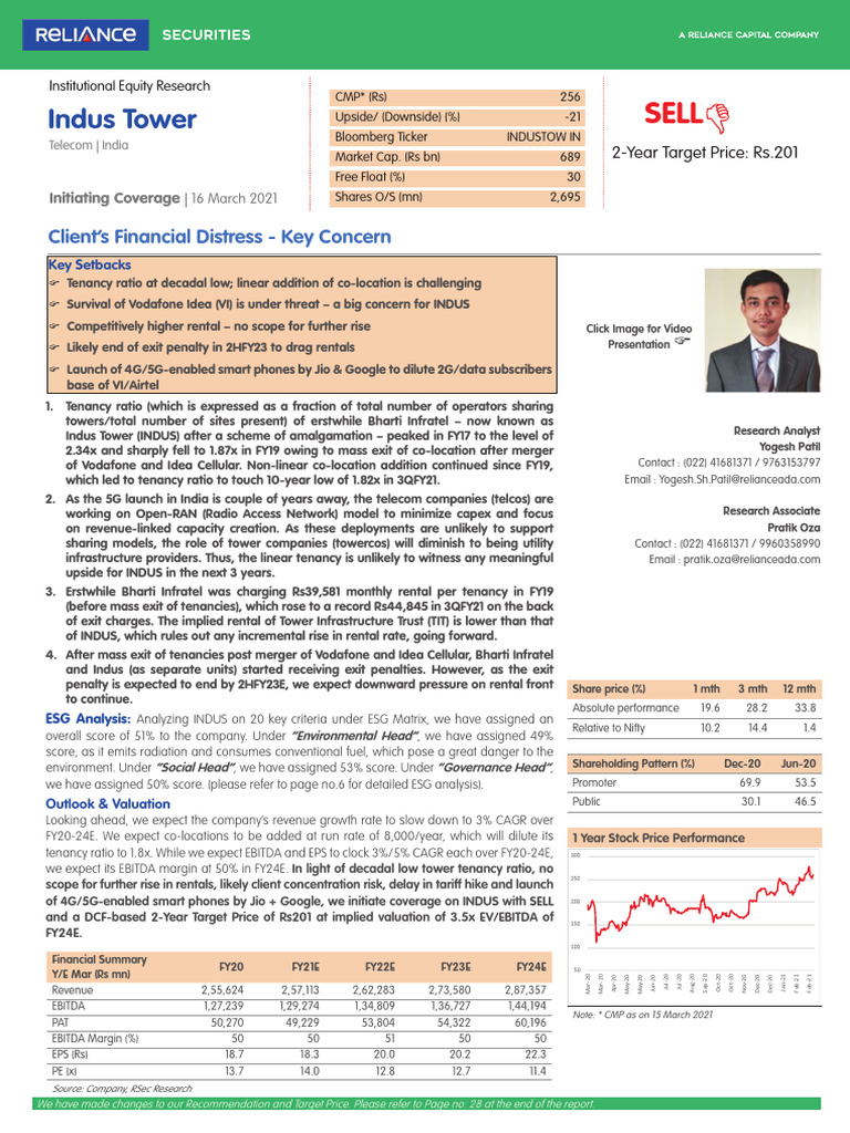 Reliance_Securities_Indus_Tower_Company_Update | PDF