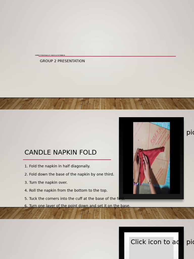 Napkin Folding Techniques and Steps | PDF