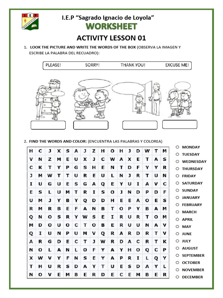 WORKSHEET UNIT 01 | PDF
