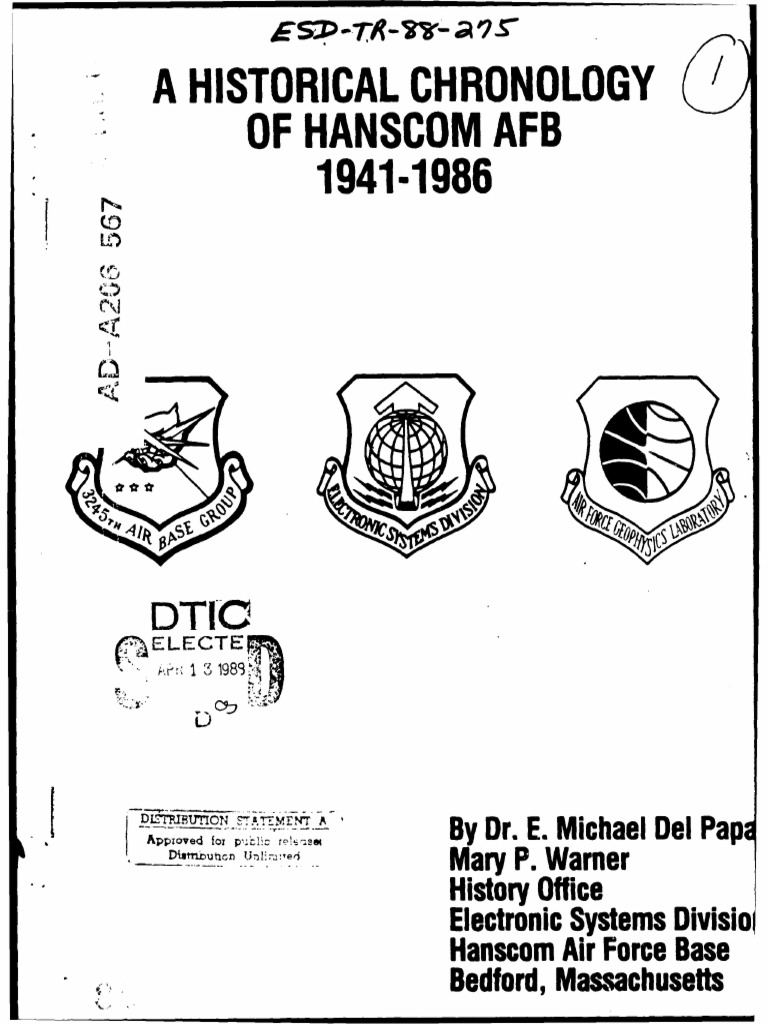 Hanscom AFB Historical Timeline 1941-1986 | PDF | Military Of The ...