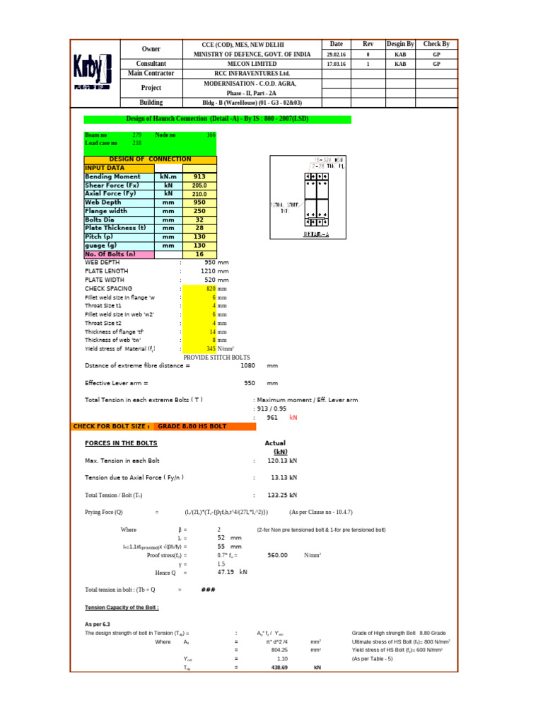 Design of Splice Connection Details | PDF | Bending | Materials Science