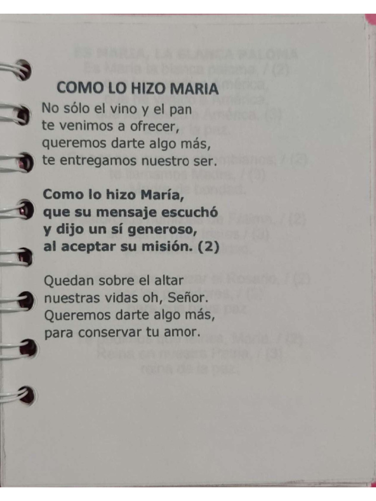 Cancionero L de M 12 Como Lo Hizo María | PDF