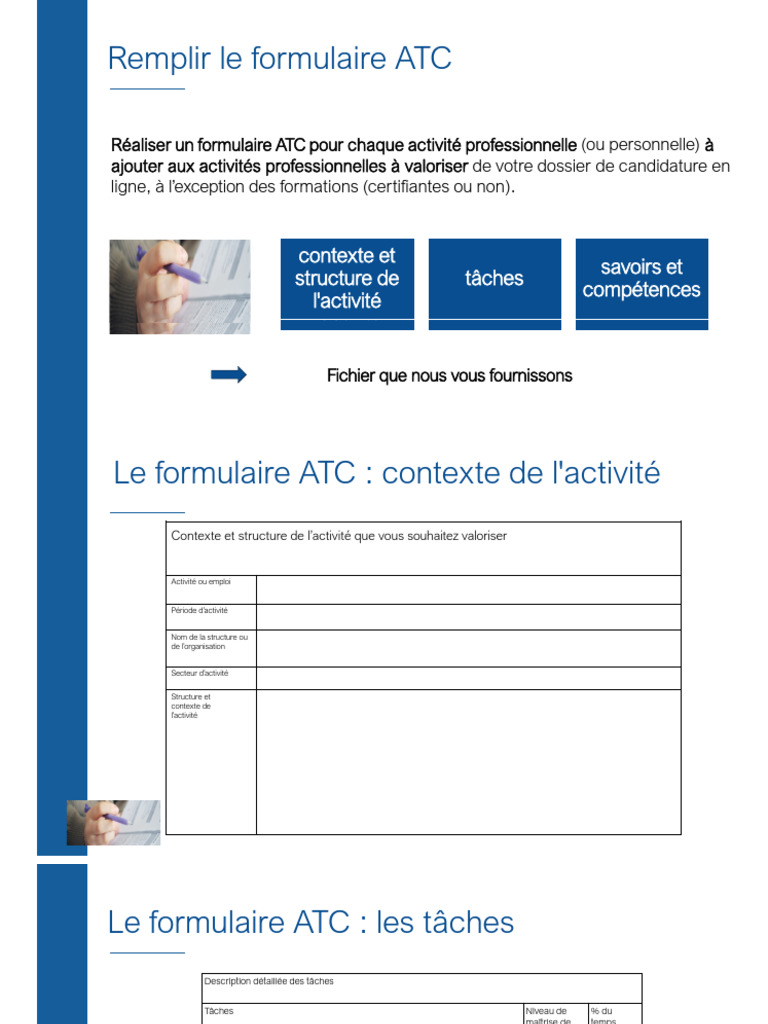 Guide pour remplir le formulaire ATC | PDF