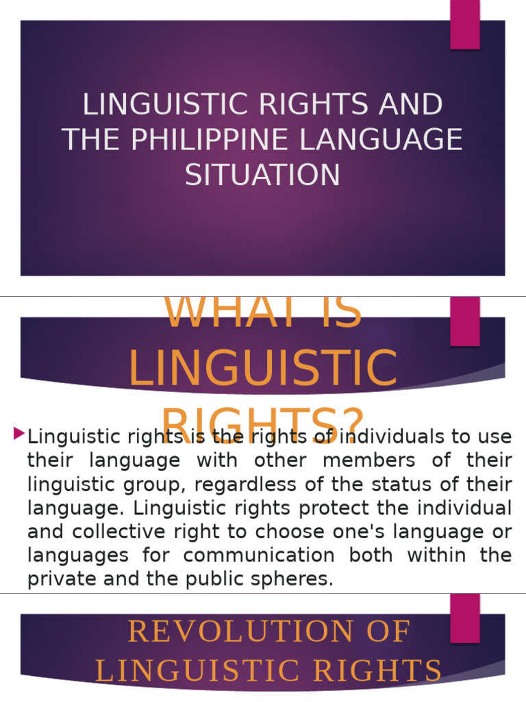 Linguistic Rights in the Philippines | PDF | Tagalog Language | Philippines