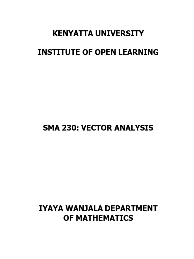 Vector Analysis Course Module | PDF | Vector Calculus | Euclidean Vector