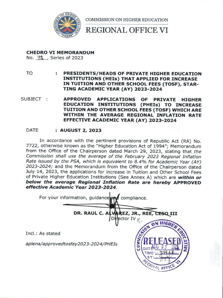 Chedro Vi Memo No. 152, Series of 2023 - Delegation of Approval and ...