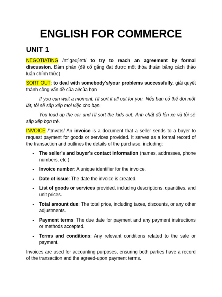 PHẠM THẢO - English For Commerce | PDF