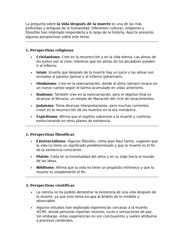 La Vida Despues de La Muerte | PDF | Reencarnación | Alma
