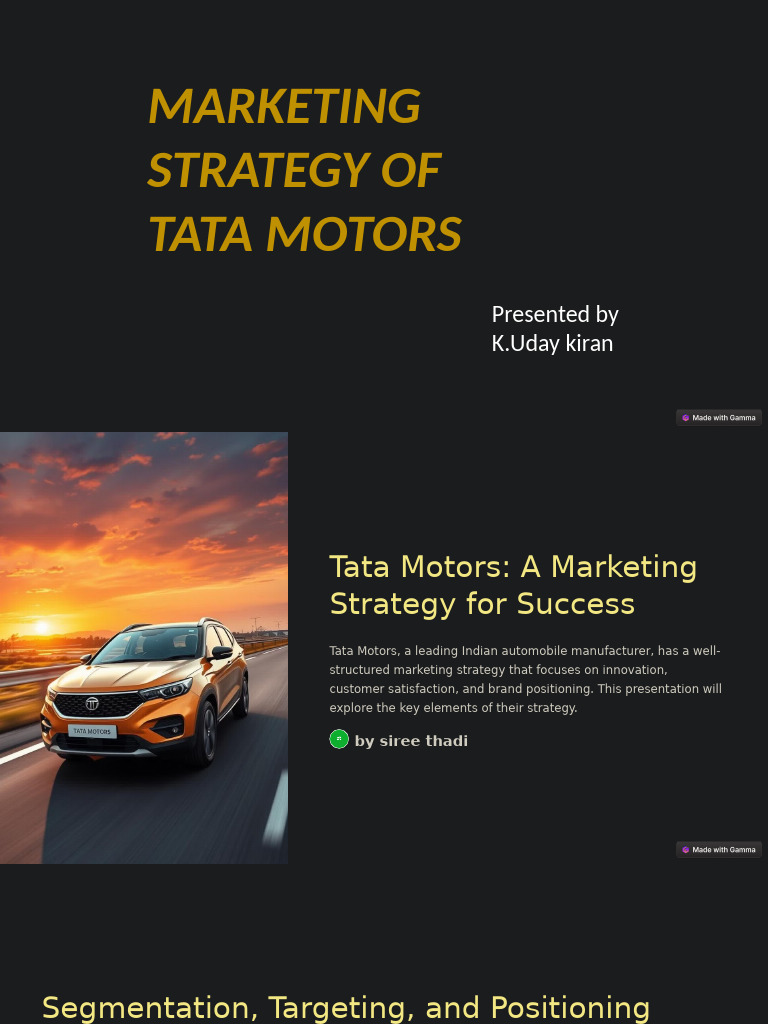 Tata Motors Marketing Strategy Overview | PDF | Electric Vehicle | Pricing