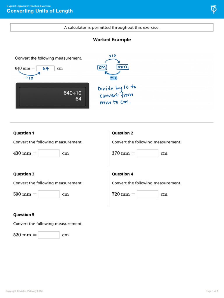 Exercise 2.1 Converting Units of Length | PDF