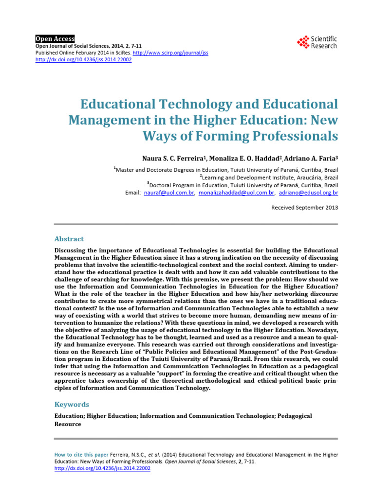 Educational Technology and Educational Management | PDF | Knowledge ...