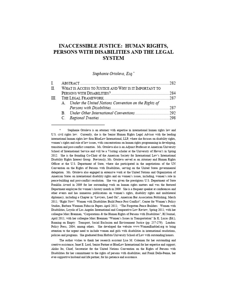 Access to Justice for Persons with Disabilities | PDF | Disability ...