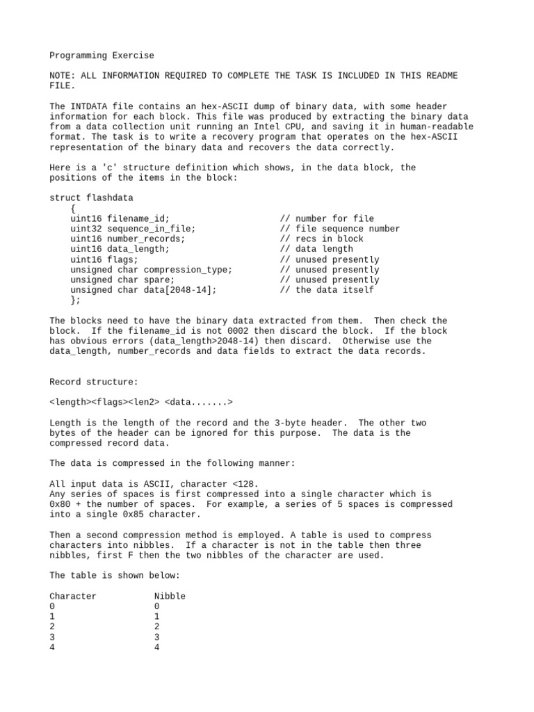 Hex-ASCII Data Recovery Program | PDF | Computer Architecture ...
