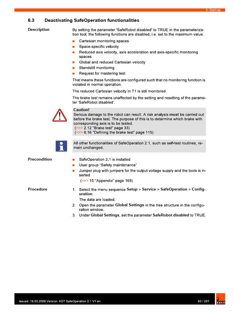 Deactivating SafeOperation Features Guide | PDF