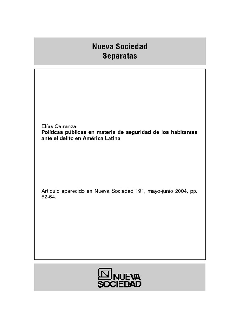 Seguridad Ciudadana y Orden Publico en America Latina | PDF | Policía ...