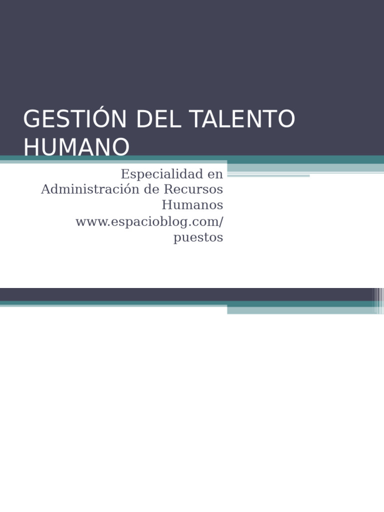 Gestion Del Talento Humano | PDF | Gestión de recursos humanos ...