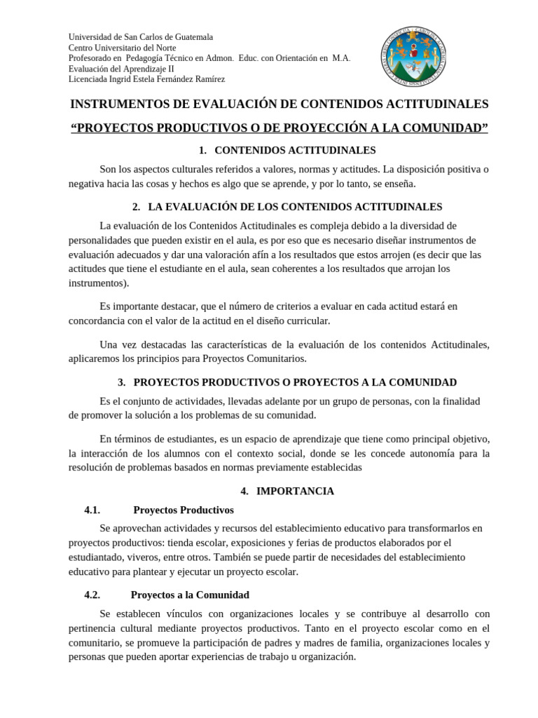 Evaluación de Proyectos Comunitarios Grupo 10 | PDF | Evaluación ...