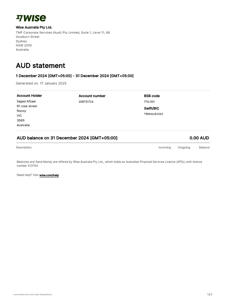 Wise Australia Pty Ltd Contact Details | PDF