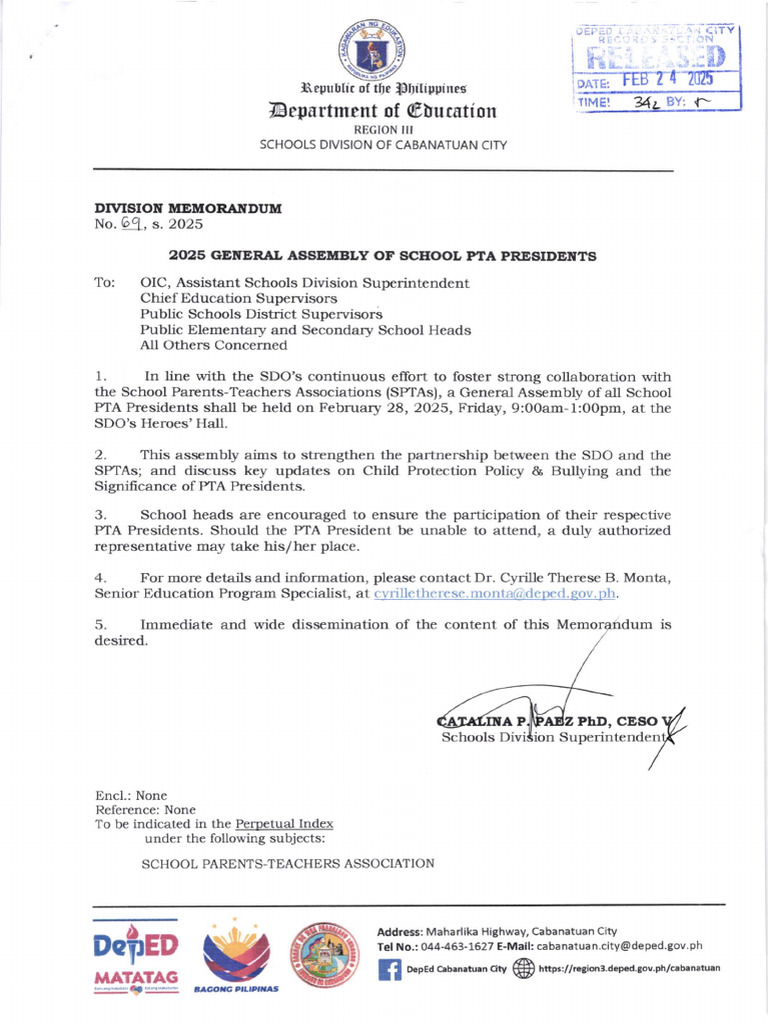 2025 General Assembly for PTA Presidents | PDF