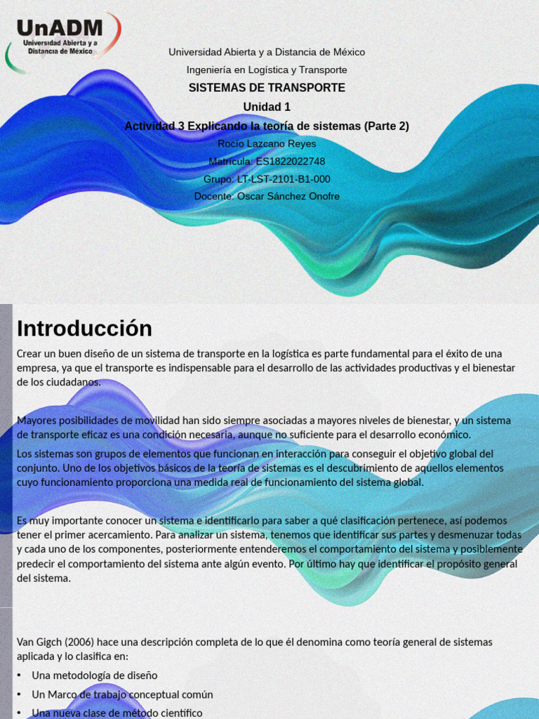 Lste U1 A3 Rolr | PDF | Sistema | Logística