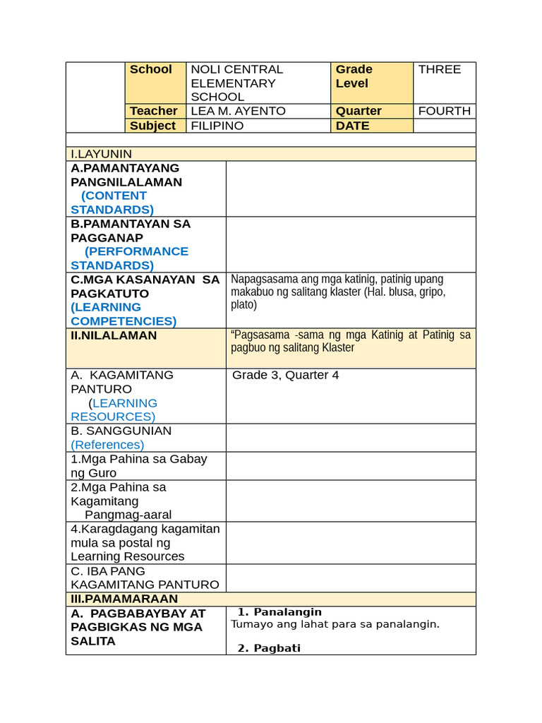 LP Filipino 3 | PDF