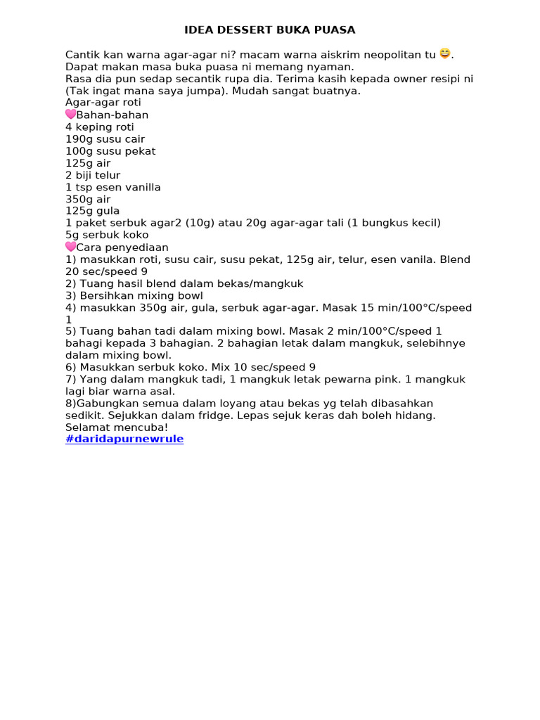Resepi Puding Roti Marble | PDF