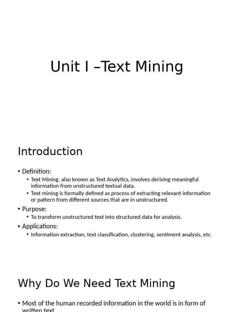 Introduction to Text Mining Techniques | PDF | Analytics | Cluster Analysis