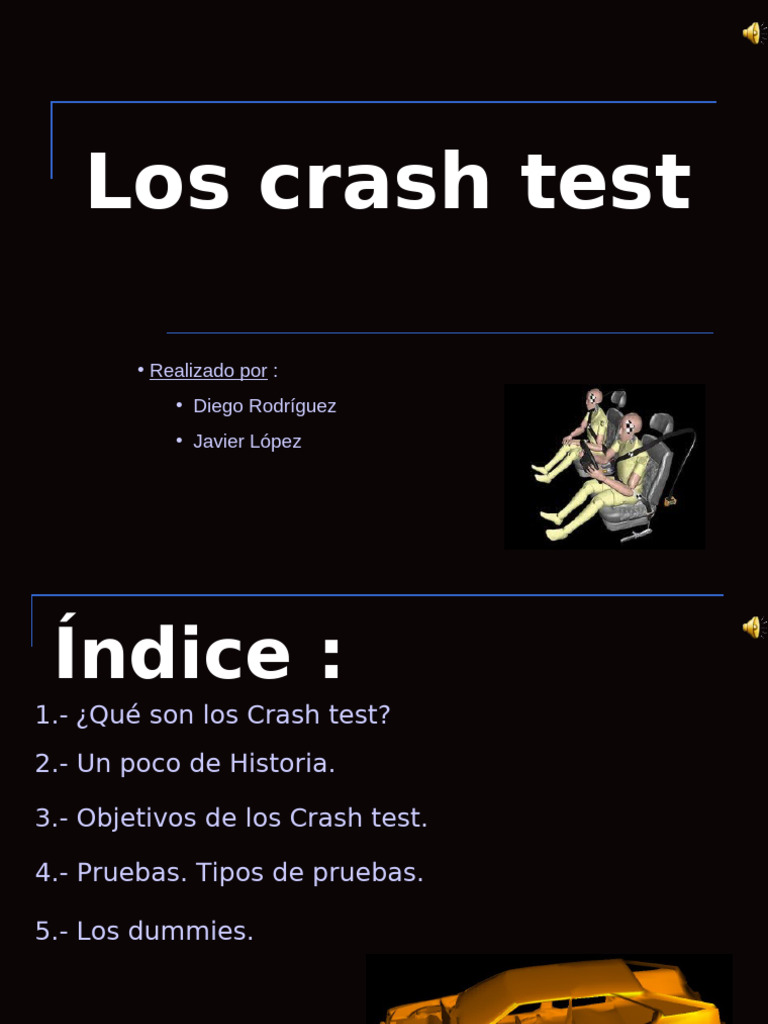 Los Crash Test Presentación | PDF | Industria automotriz | Transporte