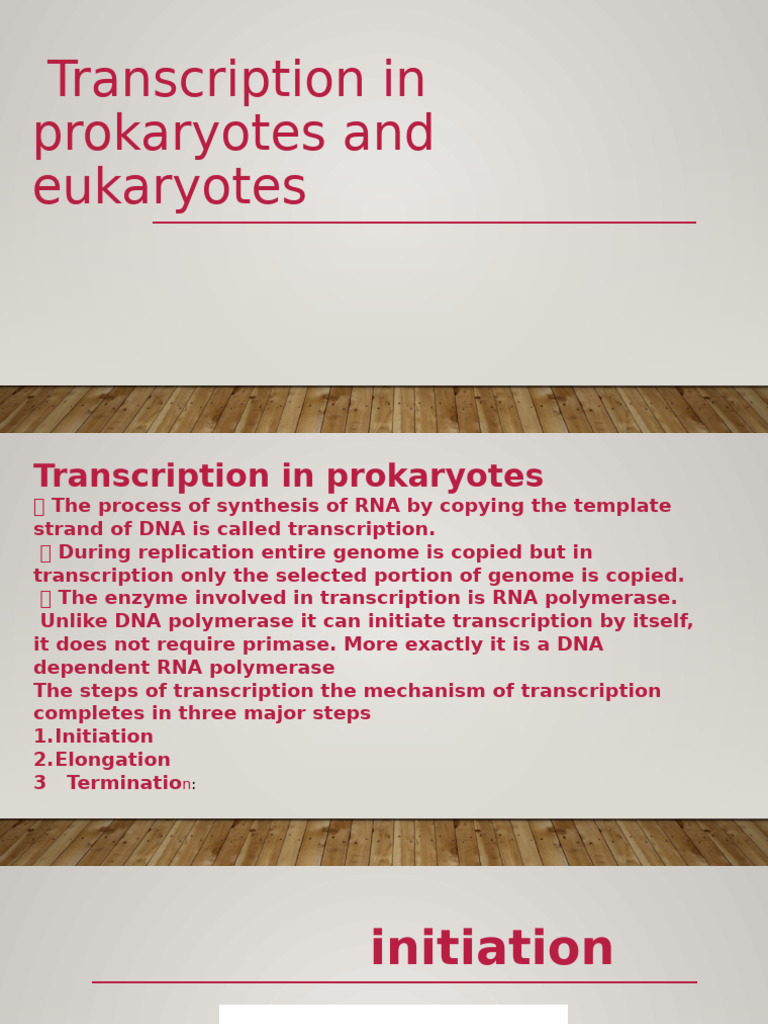 Transcription in Prokaryotes and Eukaryotes | PDF | Rna | Promoter ...