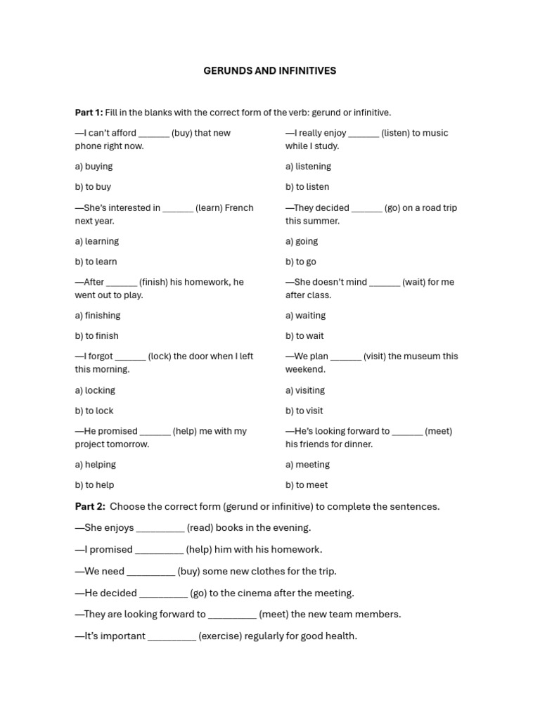 Mastering Gerunds and Infinitives | PDF | Grammar | Linguistic Morphology