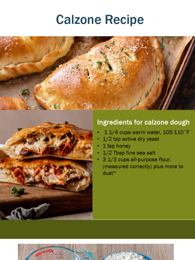 Calzone Recipe and Ingredients Guide | PDF