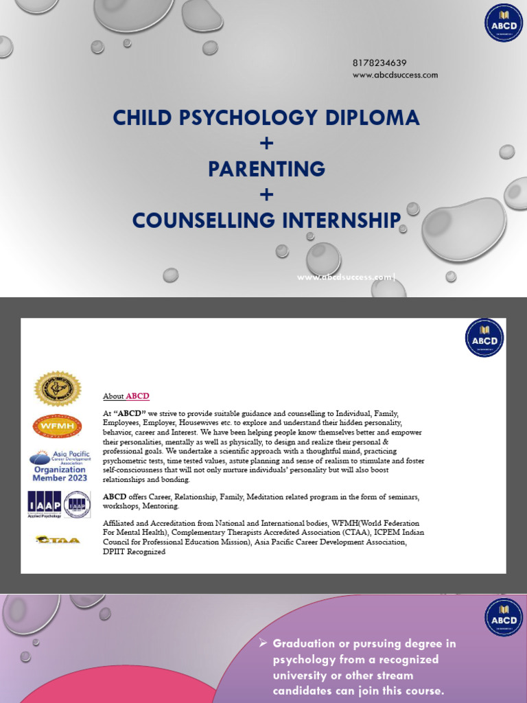 Child Psychology Diploma Course Overview | PDF | Psychotherapy ...