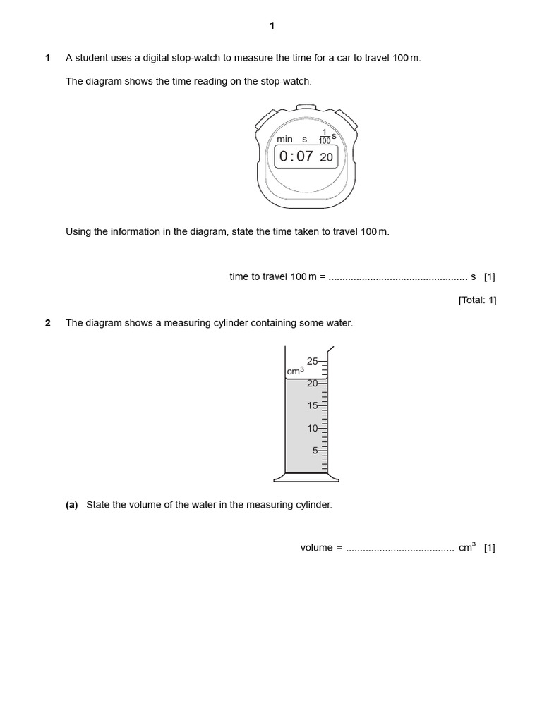 Worksheet | PDF | Volume | Pendulum