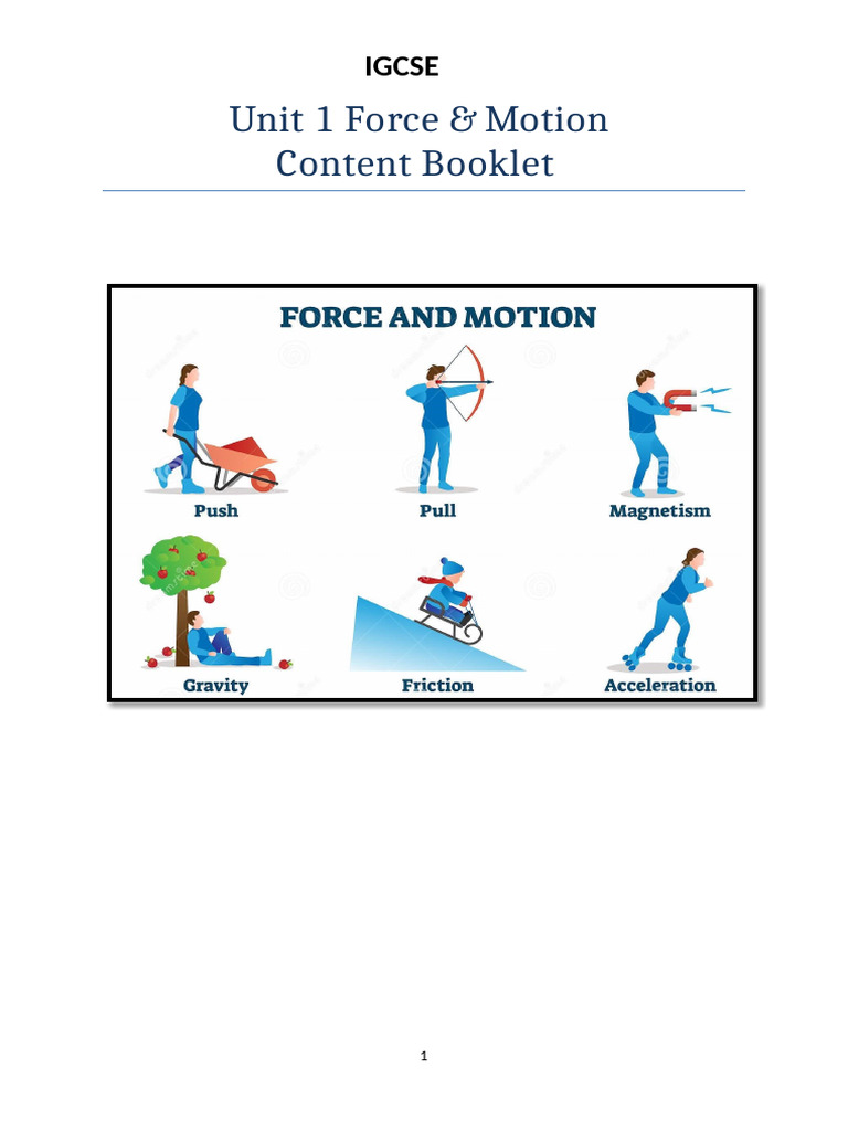 IGCSE Force and Motion Overview | PDF | Force | Acceleration