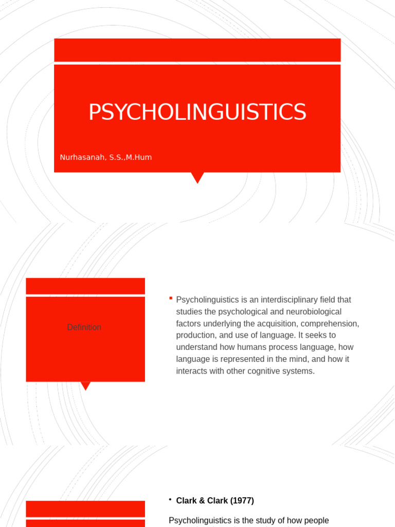 Understanding Psycholinguistics: Key Concepts | PDF | Psycholinguistics ...