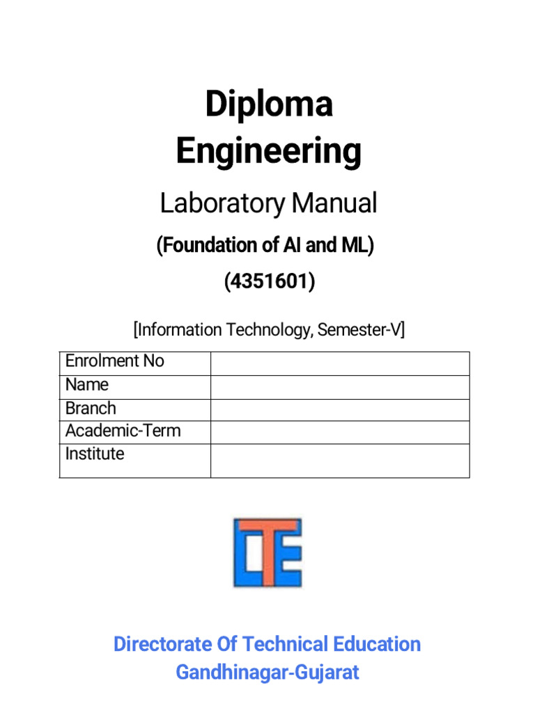 AI & ML Laboratory Manual | PDF | Engineering | Cognition